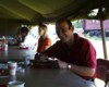 Rep. John Baldacci enjoys breakfast at the FF Railraod Museum